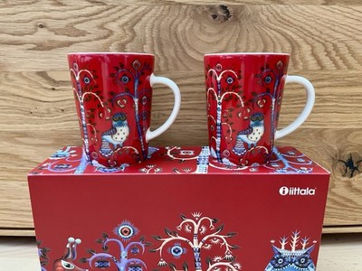 NEU   2er Set iittala Tasse Taika 300 ml rot Kaffeetasse Scandi Kaffeebecher