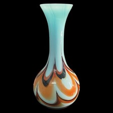 Vaso Portafiori in vetro azzurro Murano Vintage