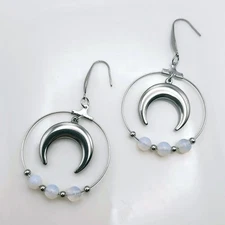 Crescent Moon Hoop Earrings