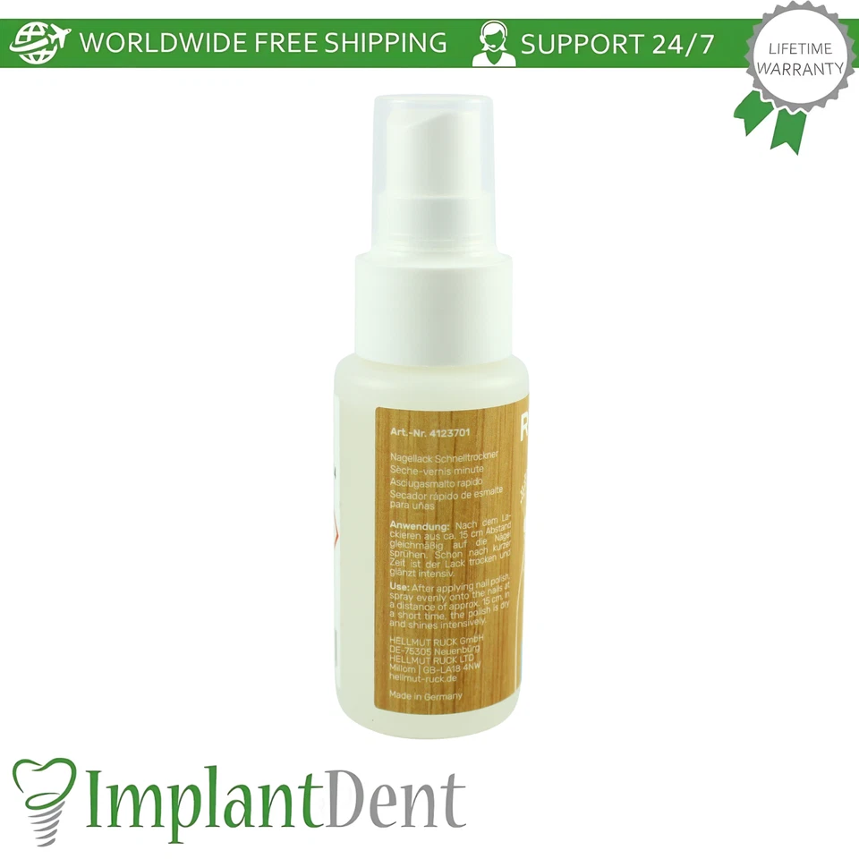Spray secador de uñas Ruck Renatur 50 ml vegano esmalte rápido sello efecto brillo natural Foto 2 de 2