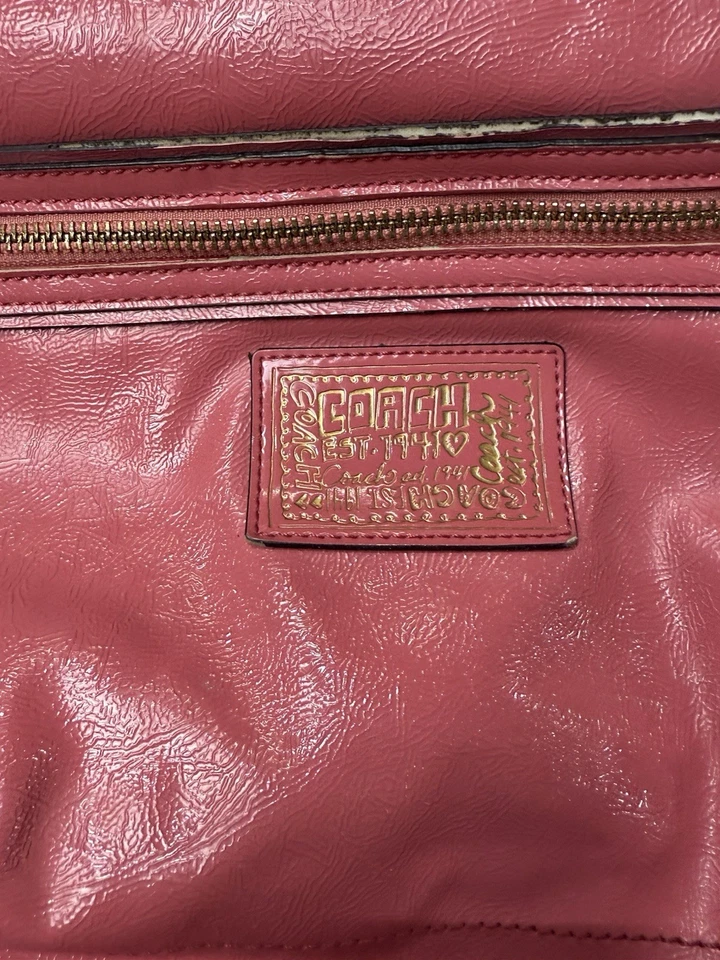COACH Shoulder Bag Purse Poppy Leather Pink - Image 2 of 4
