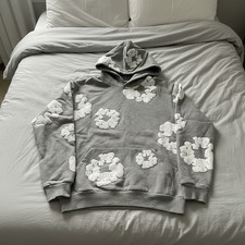 Felpa con cappuccio Limited Denim Tears The Cotton Wreath grigia taglia S-XL