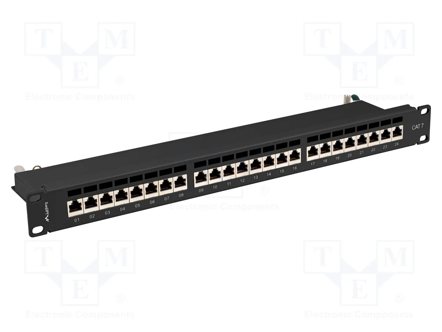 Panneau de brassage Lanberg PPS7-1024-B Cat7 24 ports blindé rack 1U - Image 3