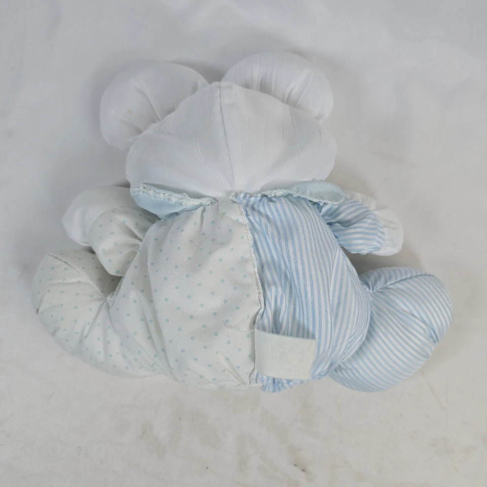 Fisher Price Puffalump Mouse Plush Blue White Pink Rattle 1988  - Image 3 of 4