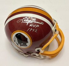 LARRY BROWN AUTOGRAPHED Mini Helmet Washington Redskins 72 NFL MVP - Riddell