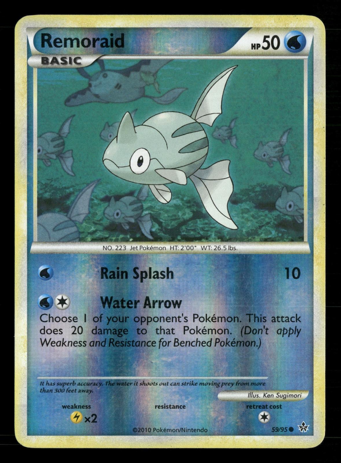 Remoraid 59/95 Common HGSS Unleashed Pokemon Reverse Holo Lightly Played