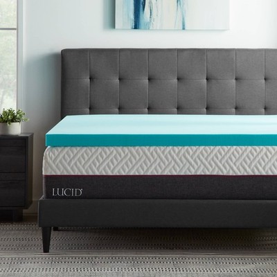 LUCID WMLU30TT30GT Dusk Gel and Aloe Infused Memory Foam Topper Twin 3 Inch