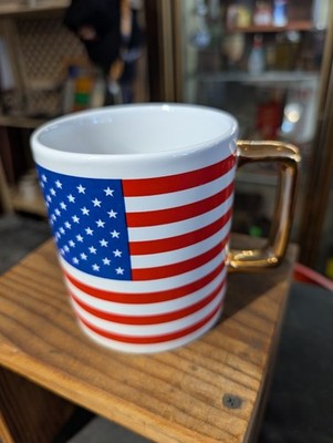 Original Teleflora Large Size American Flag Coffee Or Soup Ceramic Mug NICE ONE!