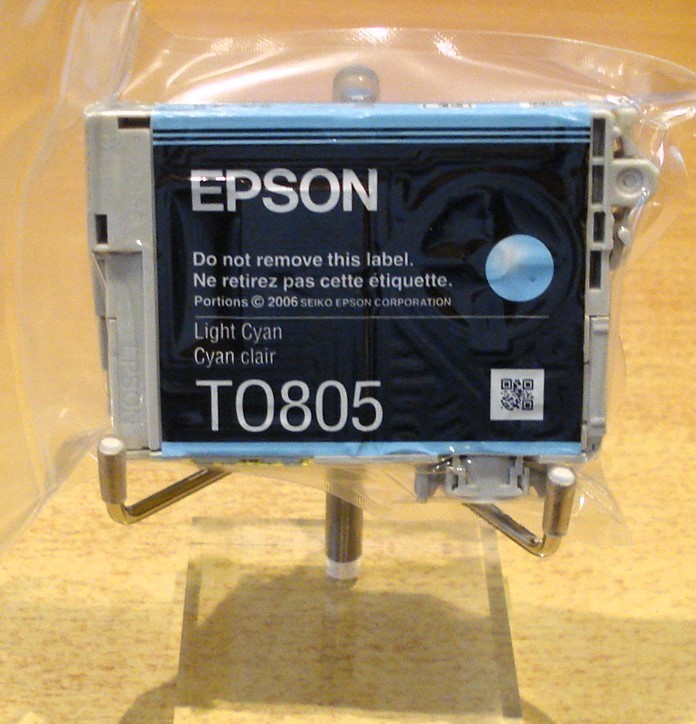 GENUINE EPSON T0805 TO805 Light Cyan cartridge airtight ORIGINAL HUMMINGBIRD ink