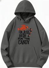 Halloween I'm Just Here For The Candy Pullover Hoodie, Pumpkin Candy