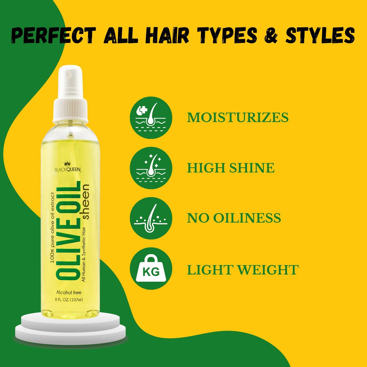Olive Oil Sheen Spray for Locs, Dreadlocks, Twists, Braids