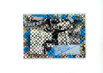 2025 Topps Finest WWE Asuka #FMS-AKA Finest Moments Blue Checkerboard Auto 60/75