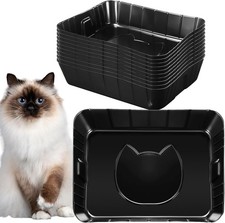 12 Pcs Disposable Litter Boxes Cats Plastic Cat Litter Tray Large Kitten Pan