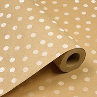 Geschenkpapierrolle 43Cm X 15M Recycelbares Kraftpapier Mit Punkten