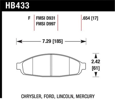 Hawk Performance HB433F.654 HPS Performance Street Brake Pads