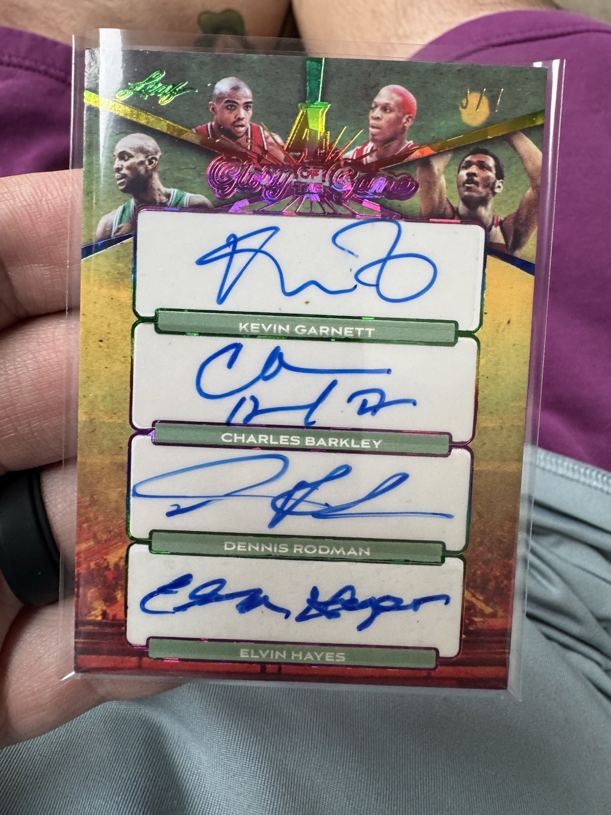Leaf 2025 Glory of the Game 4G-2 Garnett/Barkley/Rodman/Hayes Auto Insert /7 SSP view 5