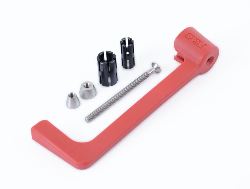 Protection de levier R&G RACING moulé anti-blocage rouge pour guidon Triumph