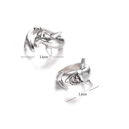 2 Pcs Amanti Anelli Per Pollice in Argento Sterling Da Donna Aperti - Foto 2 di 12