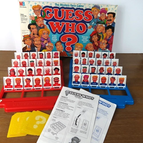 VTG Guess Who? The Mystery Face Game 1987 1996 Milton Bradley 100% Complete