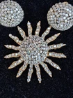 Vintage Signed  Miriam Haskell Pin Brooch & Earrings Costume Jewelry Set