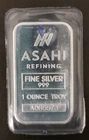 Asahi 1 oz Silver Bullion Bar  (999) Ser #A085573