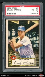1952 Topps #6 Grady Hatton Reds PSA 4 - VG/EX