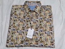 NEW Robert Graham FREDLEY Mosaic Paisley Button-up Short Sleeve Shirt SZ XL