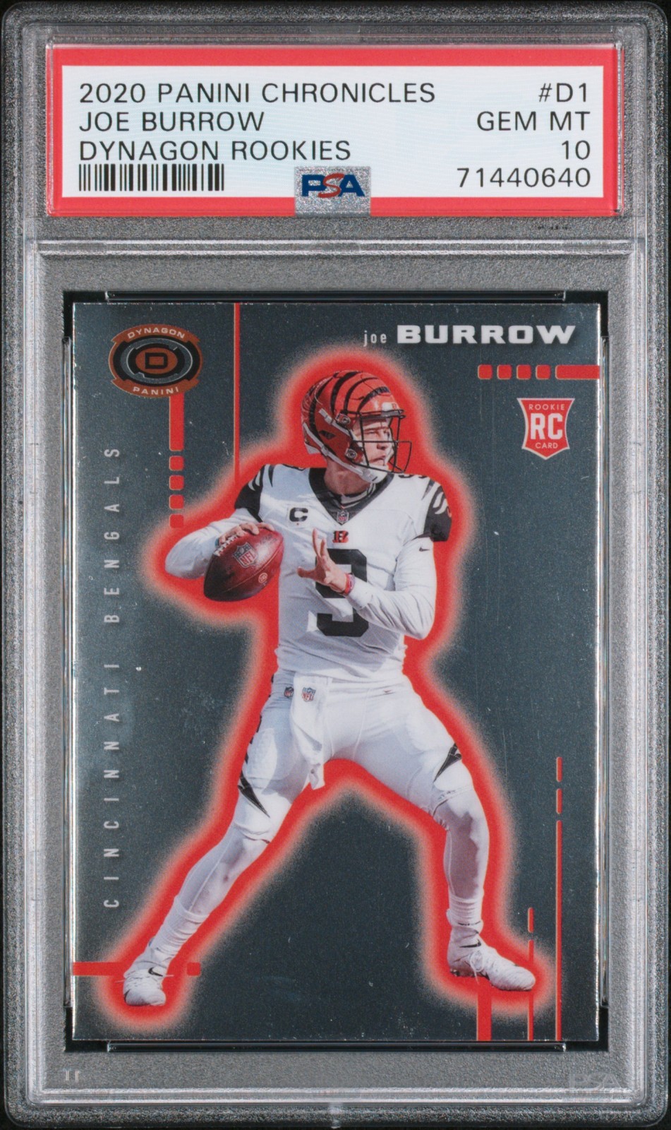 Joe Burrow 2020 Panini Chronicles Dynagon Rookies #D-1 PSA 10 Cincinnati Bengals