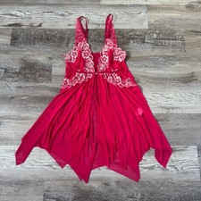 Pink Sheer Lace Babydoll Slip Dress Coquette Y2K Lingerie Medium 2