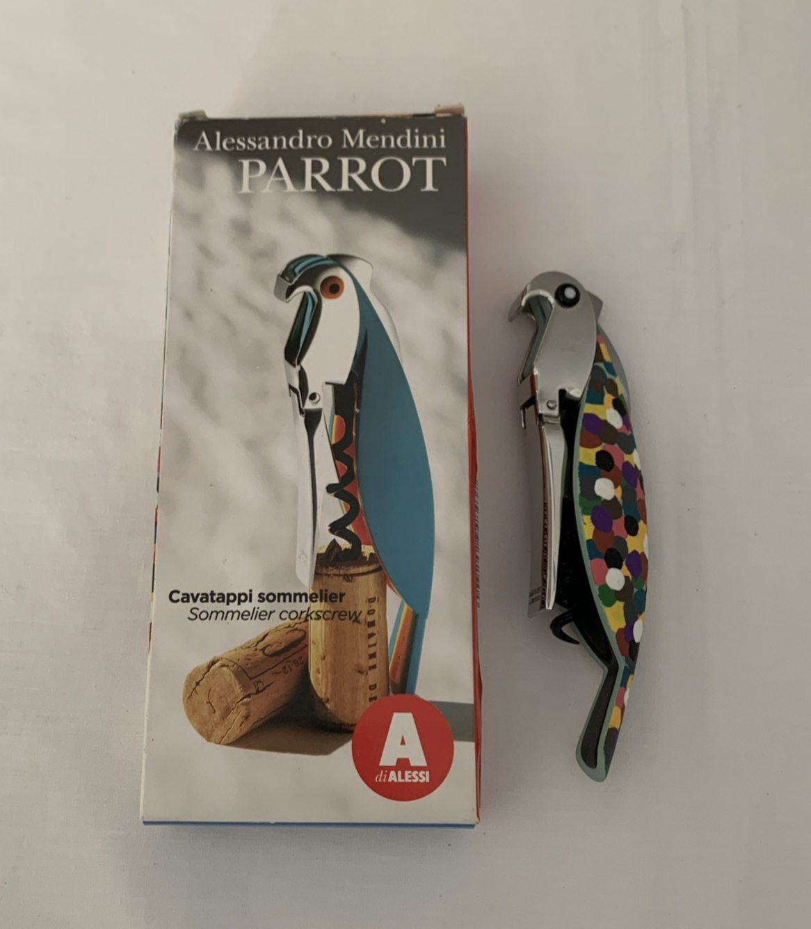 Alessi Parrot Corkscrew - Design Alessandro Mendini - Sommelier New Boxed