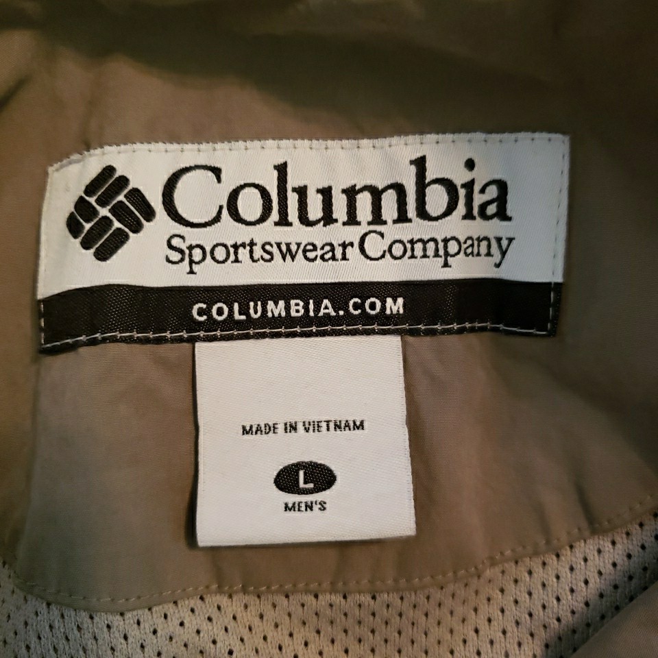 Columbia Mens Large Windbreaker Jacket Boxy Full Zip Mesh Lined Military GREEN thumbnail 21