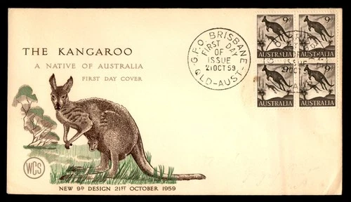 Mayfairstamps Australia FDC 1959 Kangaroo Block First Day Cover aax_67021