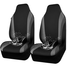 AquaShield Neoprene Waterproof Car Seat Covers for Front Seats Black and Gray