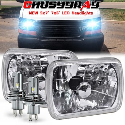 7X6 5x7 LED Headlight Hi/Lo Beam H4 For Chevy Express Cargo Van 1500 2500 3500