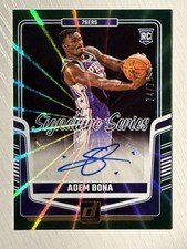 Adem Bona 2024-25 Panini Donruss Signature Series Rookie Auto Green Laser 74/75