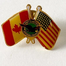 Pratt & Whitney Dependable Engines Lapel Pin~US Flag~Canada~Clutch Back Clasp
