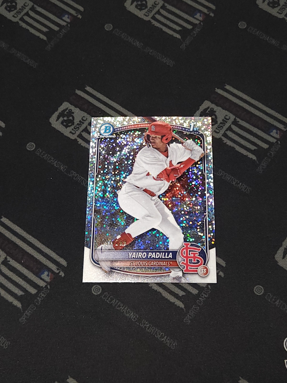 YAIRO PADILLA 2025 BOWMAN CHROME 1ST SPECKLE REFRACTOR CARDINALS /299 Q4920