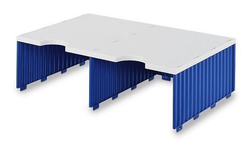 Erweiterungset für styrodoc duo Aufbaueinheit JUMBO mit 2 Fächer, blau/grau