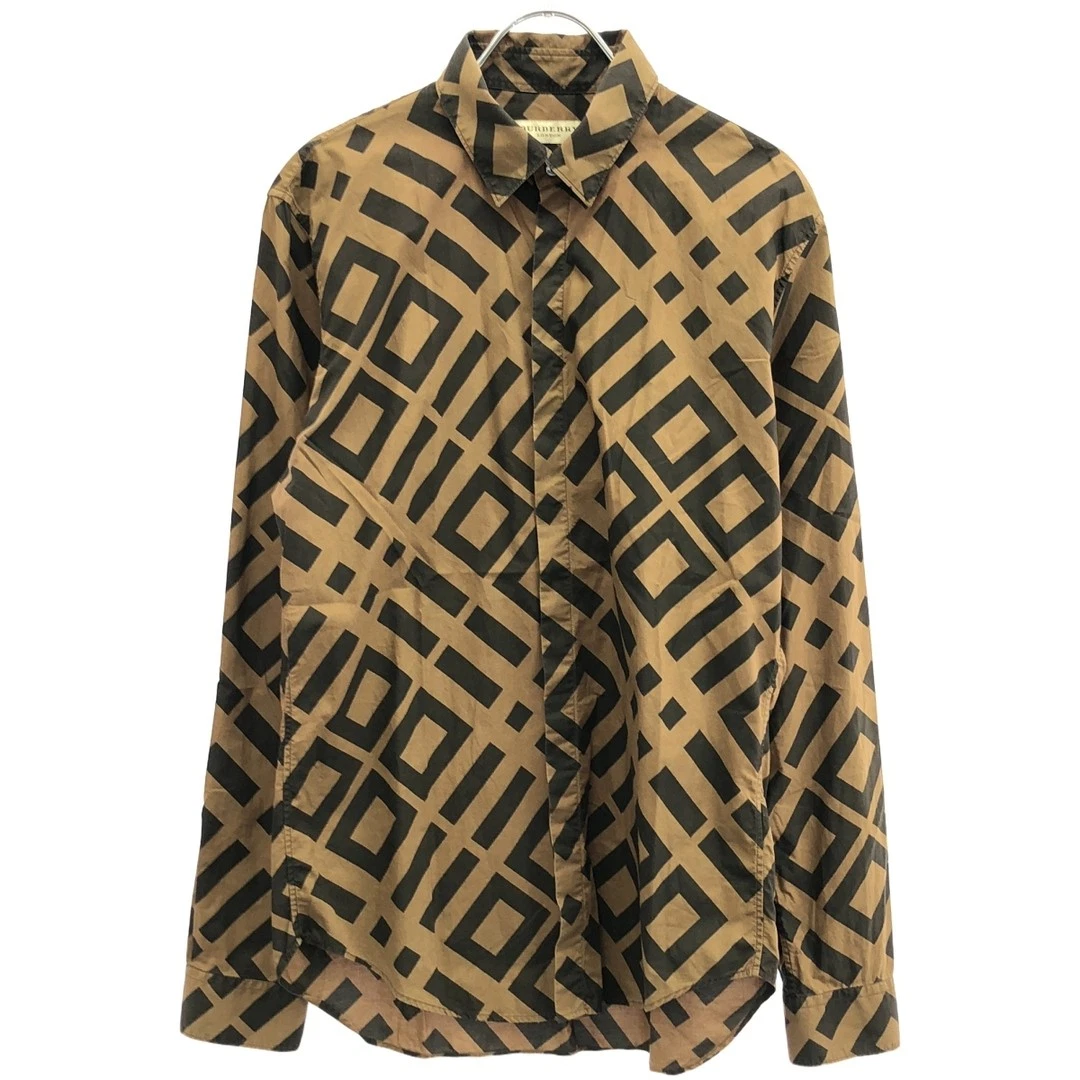 Camicia elegante Burberry stampa tutti i modelli manica lunga 3958714 marrone M usata MESC 0