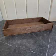 Vintage Quinby's Chocolate Redwood Wooden Box 1 Pound California 
