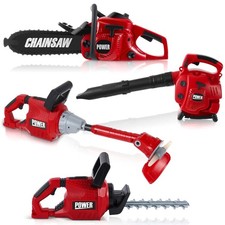 4 Pcs Toy Gardening Tool Set for Kids Toy Leaf Blower Chainsaw Weed Trimmer H...