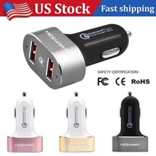 USB C Car Charger QC3.0 Fast Charging Phone Charger Dual Port For iPhone Samsung