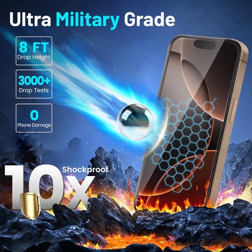Für iPhone 16 15 14 Pro Max Hartglas Displayschutzfolie Bruchsicher Flims - Bild 7 von 14