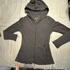 Burton Dryride Womens Full Zip Hoodie Charcoal Gray Heather Large