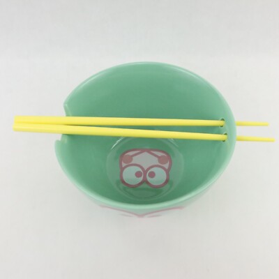 Sanrio Keroppi Face Ramen Bowl 20oz 6in Ceramic with Bamboo