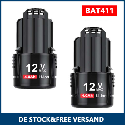 2x Akku für Bosch 10,8V 12V Li-Ion 4,8Ah 4800mAh BAT411 GSR GDR GSA BAT412 GWI