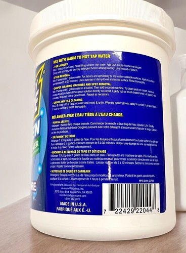 2x LA's Totally Awesome Power Oxygen Base Cleaner 15oz Laundry Carpet Grout Tile - Bild 3 von 3