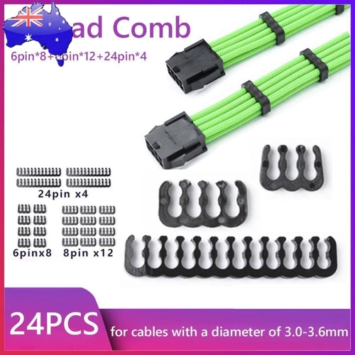 6/8/24 Pin Cable Comb Organizer Clamp for 3.0-3.6mm PC Power Cables Wiring