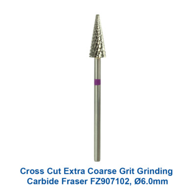 Dental Lab Cross Cut Extra Coarse Grit Grinding Carbide Fraser FZ907102, Ø6.0mm