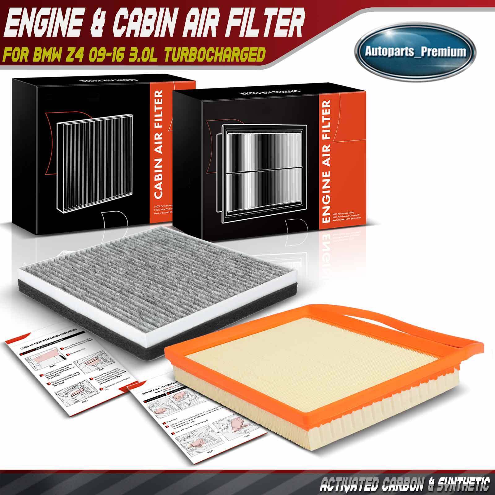 Engine & Activated Carbon Cabin Air Filter for BMW Z4 09-16 3.0L Turbocharged